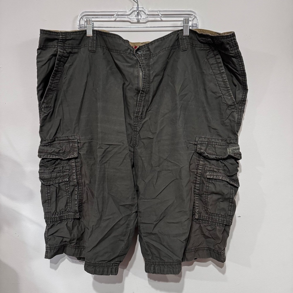 Unionbay Mens Cargo Shorts 50 Charcoal Gray Cotton Multi Pocket Relaxed YB93569